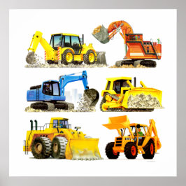 Massive Kids Construction Digger and Excavator Poster