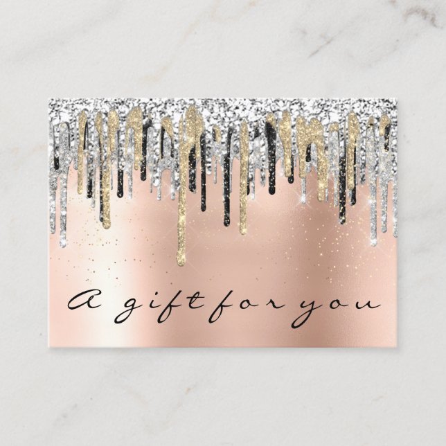 Massivet Beauty Shop Hair Nagel Ro Guld Visitkort (Framsida)