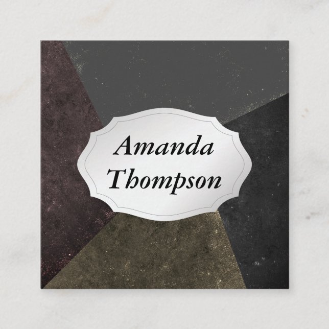 Massivt skiffer fyrkantigt visitkort (Framsida)