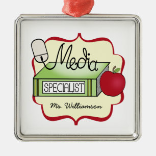 Massmediaspecialistbok Apple & datormus Julgransprydnad Metall