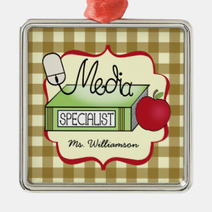 Massmediaspecialistbok Apple & datormus Julgransprydnad Metall