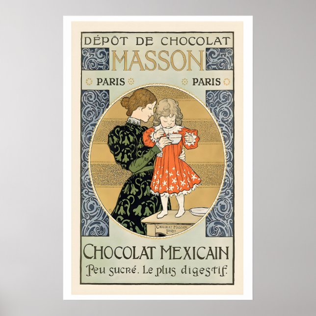 Masson Chocolat Mexicain Vintage Food&Drink Poster (Framsidan)