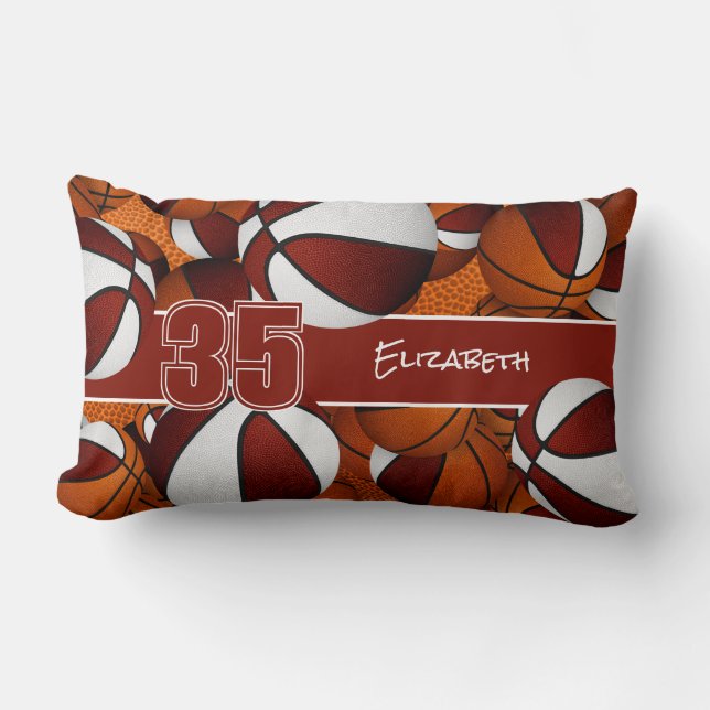 massor av basketbollar maronsportrumsdekör lumbarkudde (Framsida)