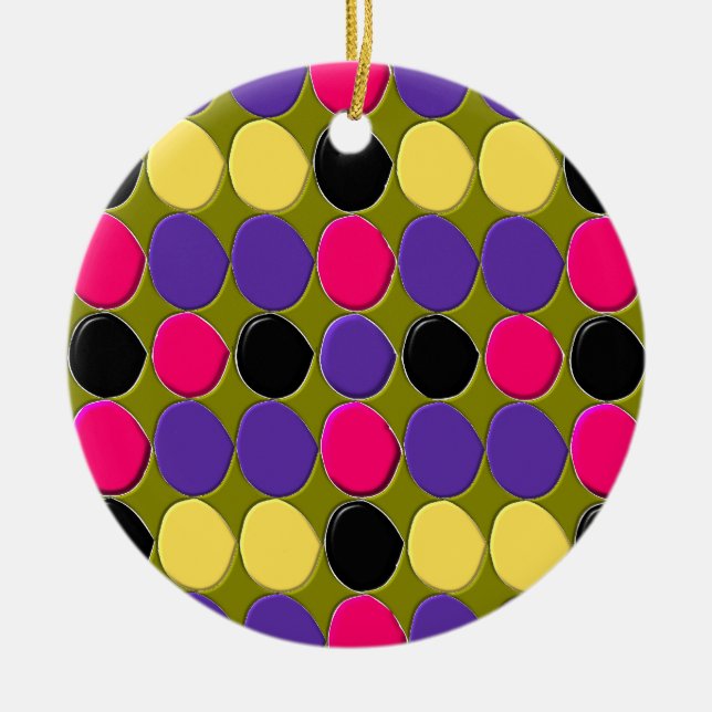 Massor av fläckar hänge julgransprydnad keramik (Framsidan)