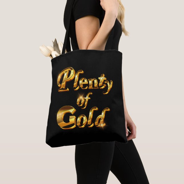 Massor av Guld - Elegant Feminint Humor Tygkasse (Närbild)