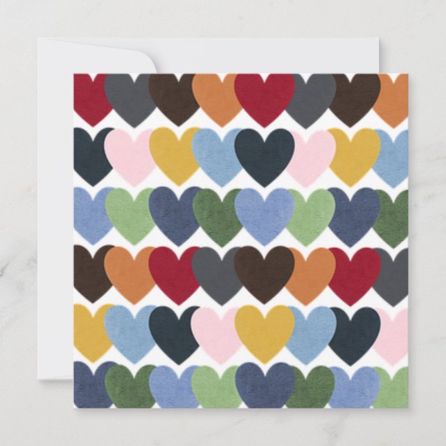 Massor av hjärtan Alla hjärtans dag Designer fyrka Julkort (Framsida)
