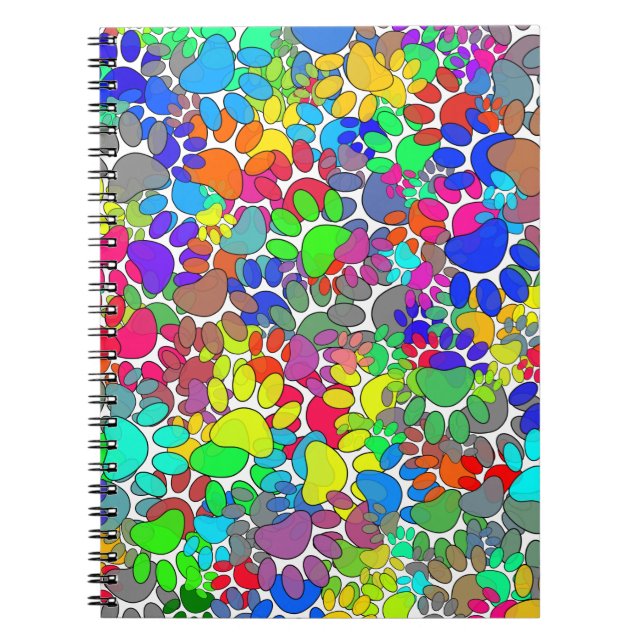 Massor Av Hundfotsavtryck Överallt Anteckningsbok (Framsidan)