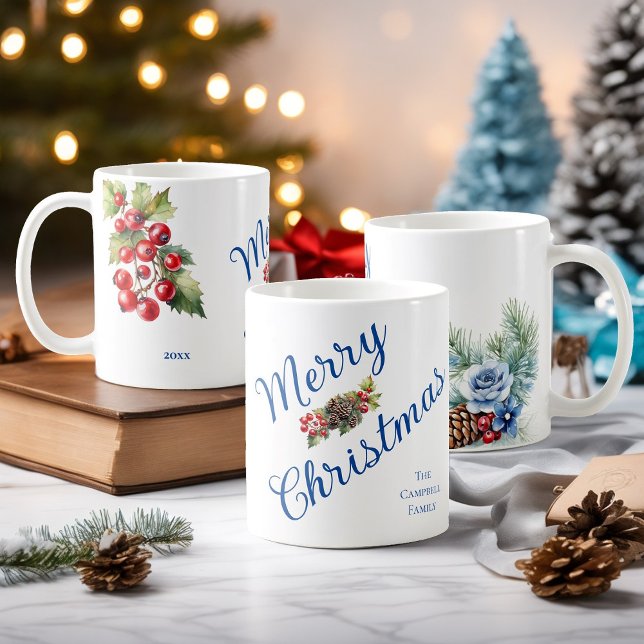 Massor av Julbär Familjenamn Jul År  Kaffemugg (Skapare uppladdad)