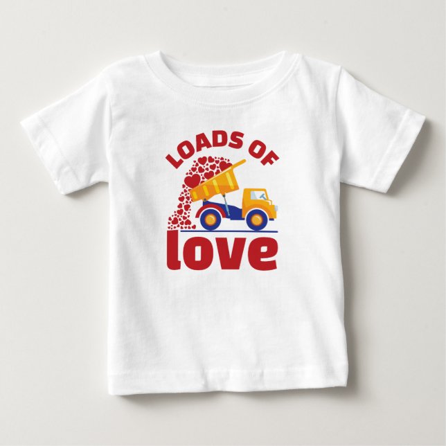 Massor av kärlek Alla hjärtans dags lastbil fordon T Shirt (Framsida)