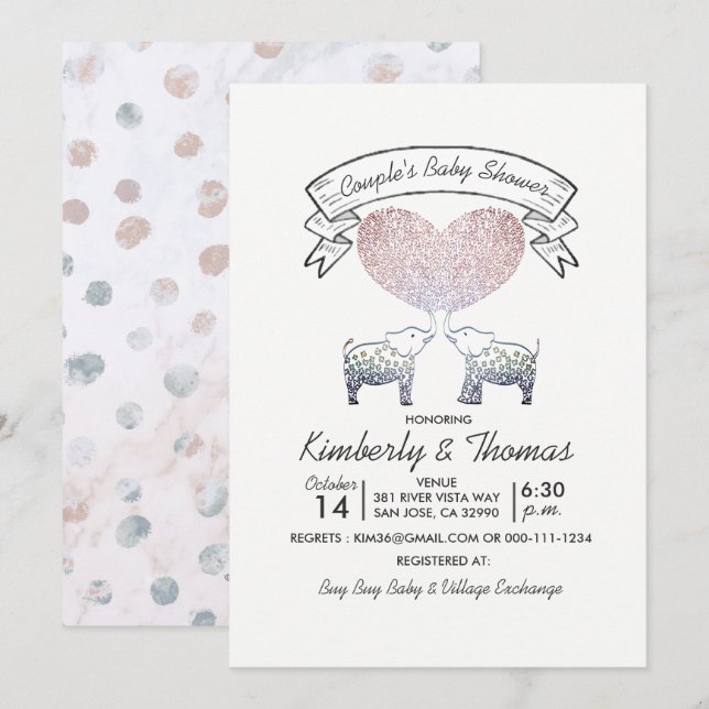 Massor av kärlek Neutralt kön Babyshower för par Inbjudningar (Fram/baksida)