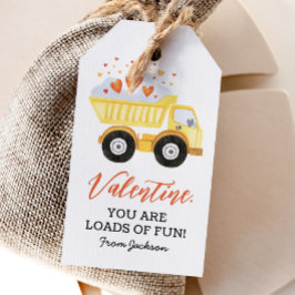 Massor av kul Dumper Lastbil Barn Valentines Dag Presentetikett