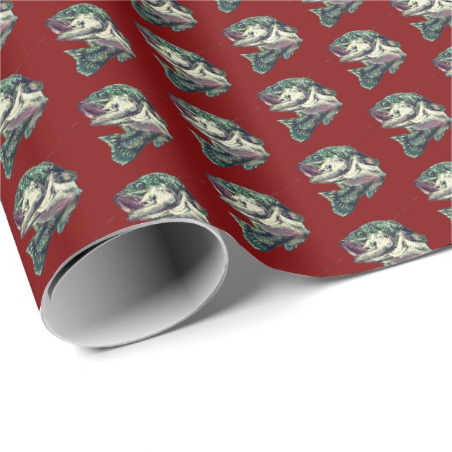 Massor av Öringsbass Presentpapper (Rullad Hörn)