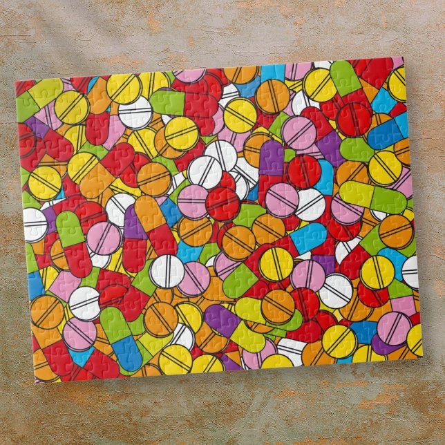 Massor av piller pussel (Lots of Pills Colorful Jigsaw Puzzle)