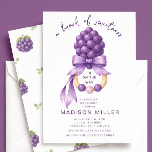 Massor av söthet Grape Baby Shower-inbjudan Inbjudningar