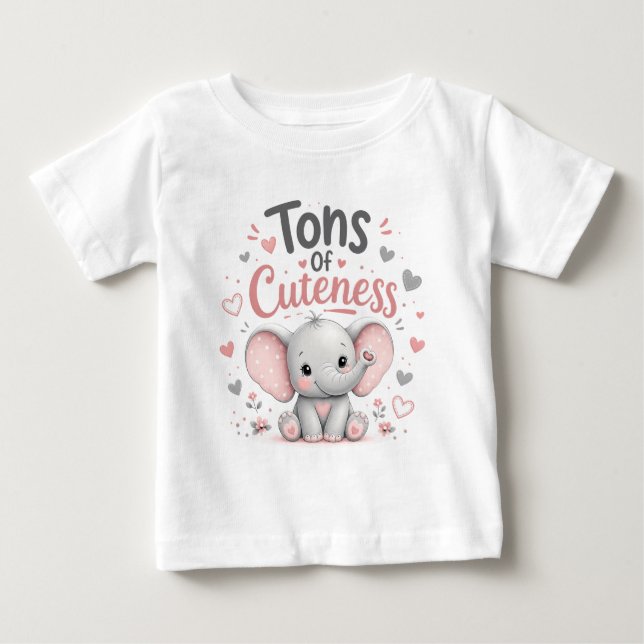 Massor Av Sötma Bebis Elefant Design T Shirt (Framsida)
