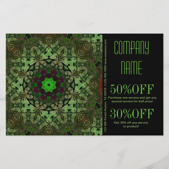 massör för holistisk hälsa Yoga Mandala Flygblad (Framsidan)