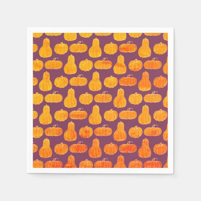 Massor Och Massor Av Pumpakiner Pappersservett (Framsidan)