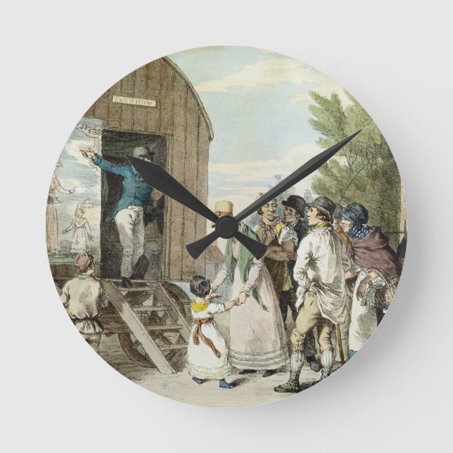Mässorna: The Show, c.1821 (färg litho) Rund Klocka (Framsida)
