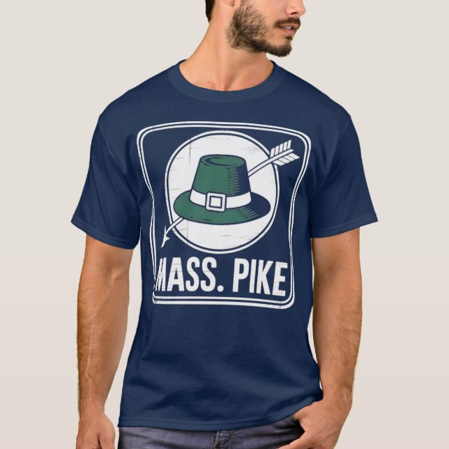 Masspike - Retro 1960 s Massachusetts T Shirt (Framsida)