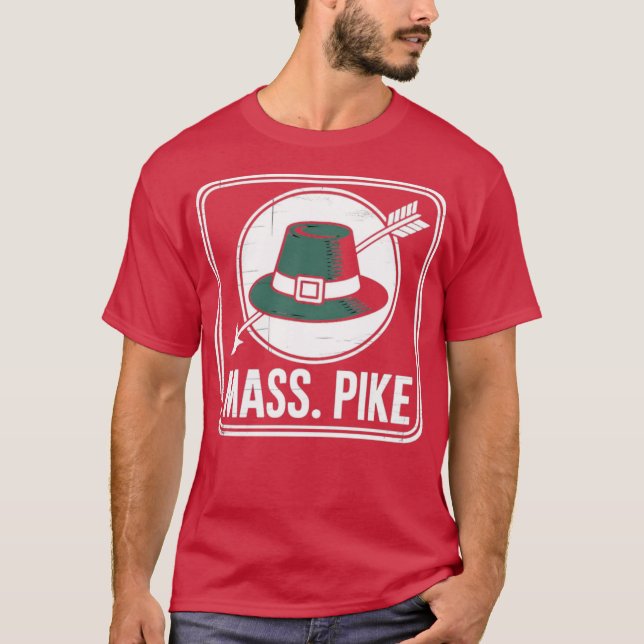 Masspike - Retro 1960 s Massachusetts T Shirt (Framsida)