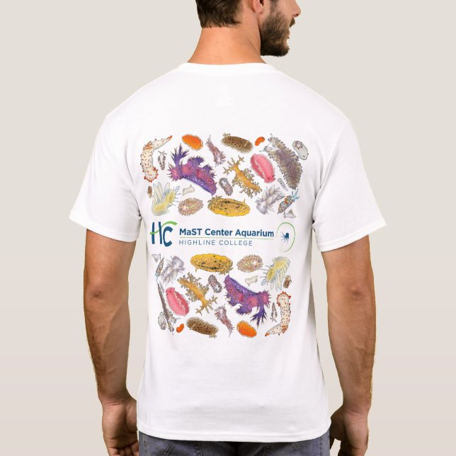 MaST Center Aquarium Nudibranchs (vit) T Shirt (Baksida)