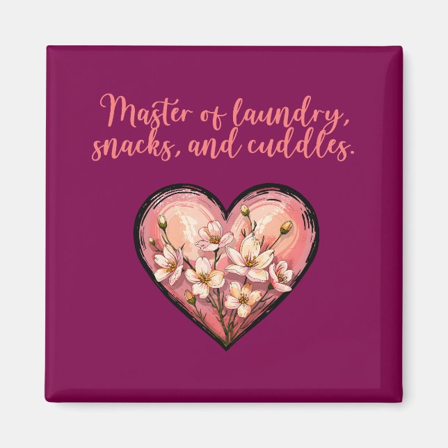 Mästare Av Tvätt Snacks Kramar Rolig Mamma Magnet (Framsidan)