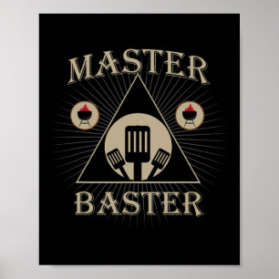 Mästare Baster Rolig Grillning Bbq Kött Pitmaster Poster