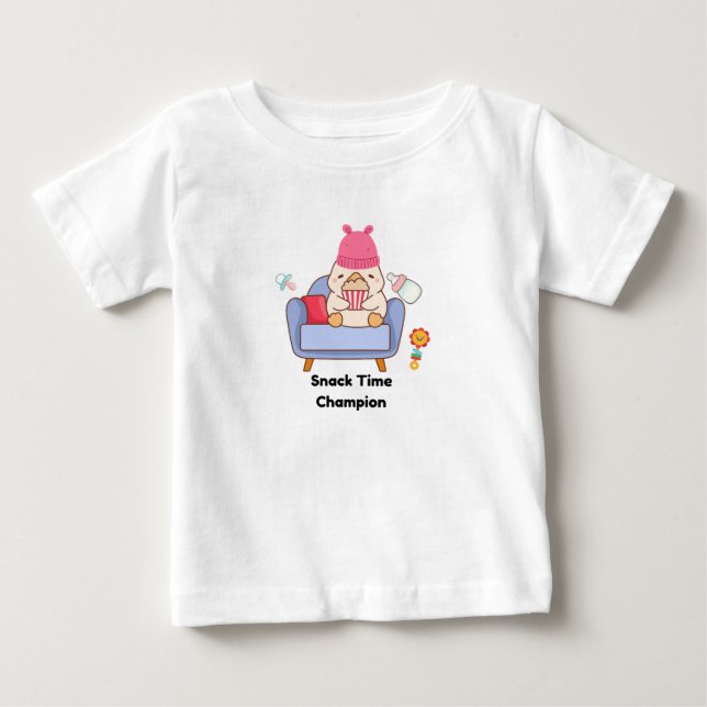 Mästare för mellanmålstid - Söt bebis T Shirt (Framsida)