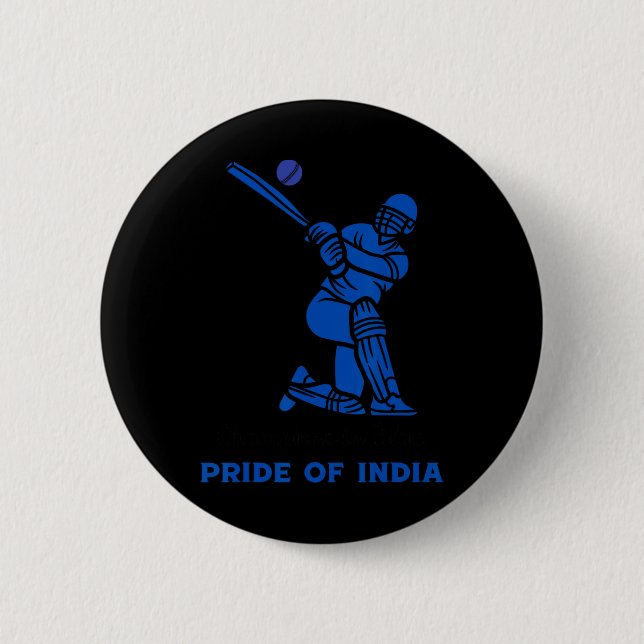Mästare i blå stolthet av Indien Indisk cricket Pl Knapp (Framsida)