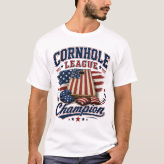 Mästare i Cornhole-ligan patriotisk t-shirt
