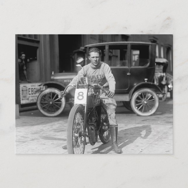 Mästare i motorcykeltävling, 1922 vykort (Framsida)