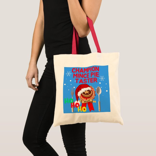 Mästare på att smaka mince paj - Tomte Tygkasse (Framsida (produkt))