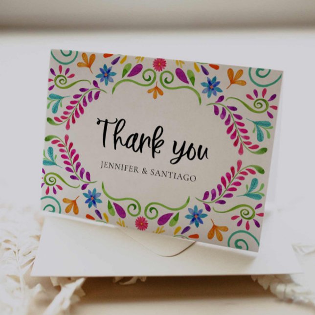 Mästare Photo Bröllop tackkort (Mexico themed Folded Photo Wedding Thank you card)