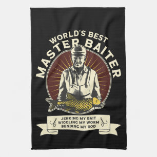 Mästare, roligt fiske kökshandduk