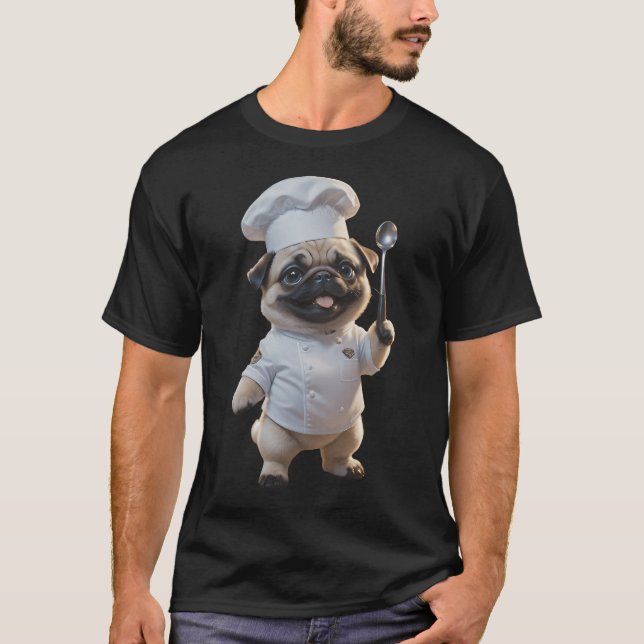 Mästarkock pug hund t shirt (Framsida)