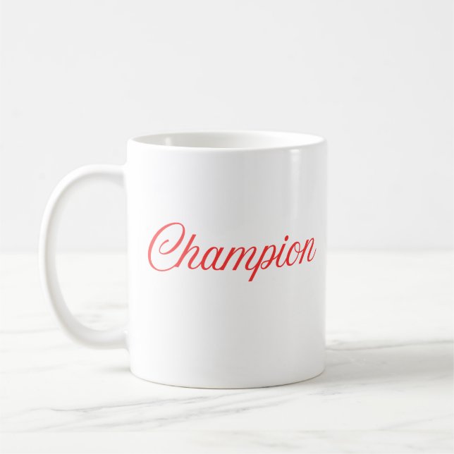 Mästarmindset Motivational Typografi T-Shirt Kaffemugg (Vänster)