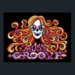 Måste Groove Poster<br><div class="desc">Groovy long,  floddskalle med glasögon för fredstecken och "must Groove" i groovy lettering. T-tröjor,  utskrifter,  noveltyer,  gåvor.</div>