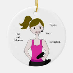 Måste jobba ut Brunette Weight Lyft Julgransprydnad Keramik