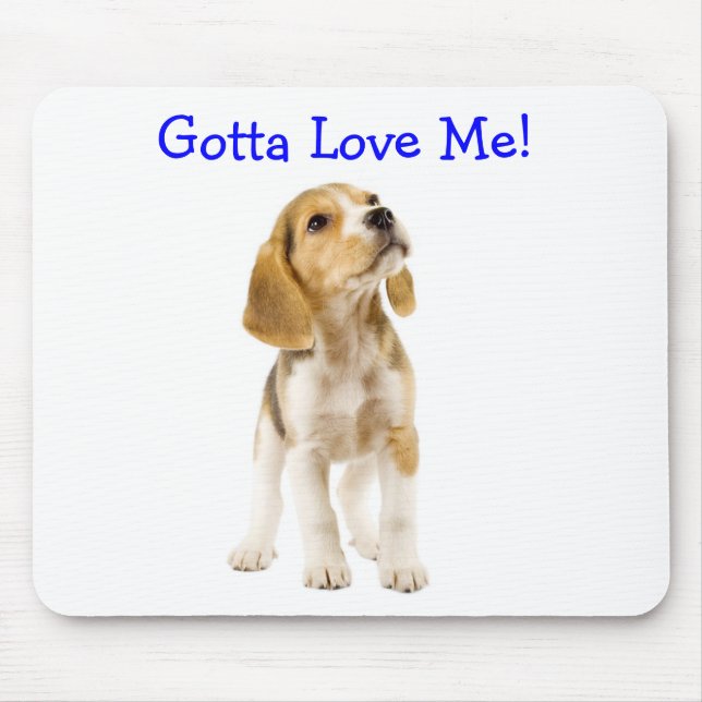 Måste Kärlek Beagle Puppy Mousepad Musmatta (Framsidan)