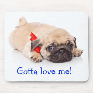 Måste Kärlek Pug Puppy Mousepad Musmatta