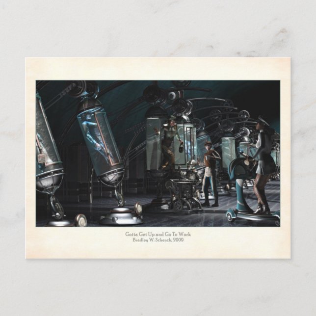 Måste komma upp och gå till vykort för arbete (Framsida)