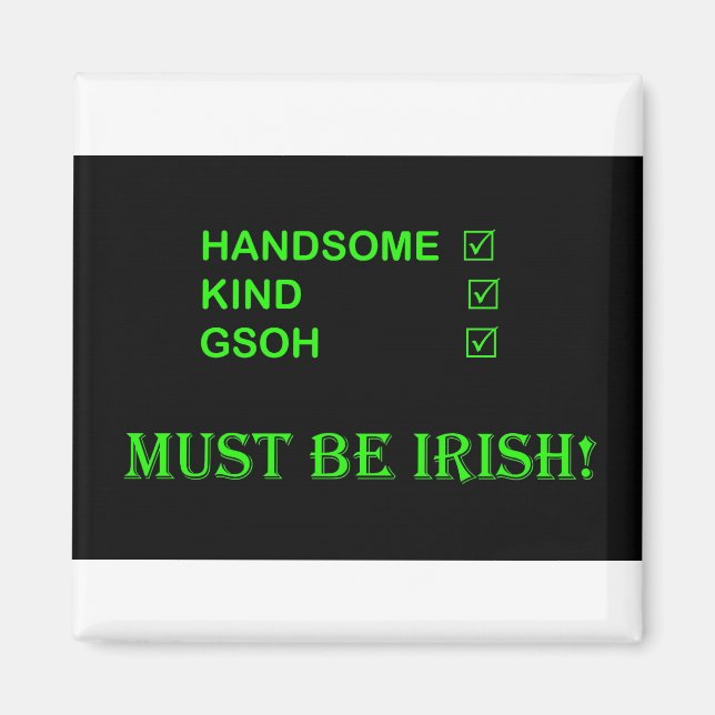 MÅSTE VARA IRISH-magnet Magnet (Framsidan)