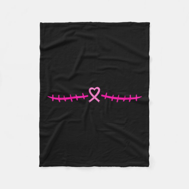 Mastectomy Bröstcancer överlevande Rosa Ribbon Fleecefilt (Framsidan)