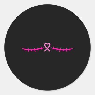 Mastectomy Bröstcancer överlevande Rosa Ribbon Runt Klistermärke