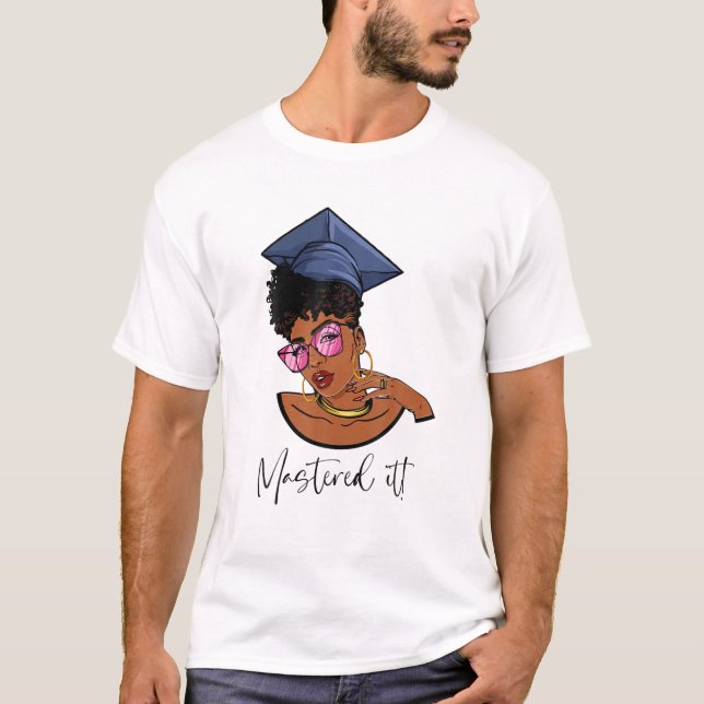 Masted it Black Queen med masterexamen Black T Shirt (Framsida)