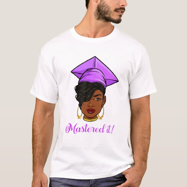 Masted it Black Queen med masterexamen T Shirt (Framsida)
