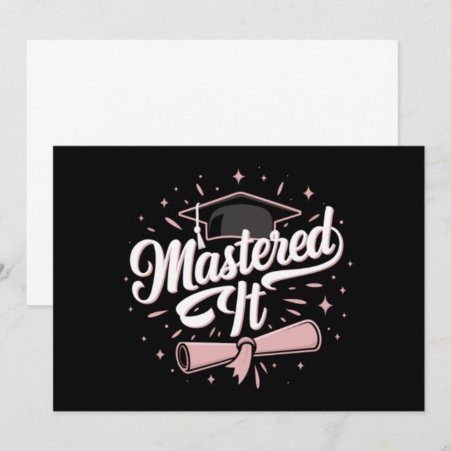 Masted it Masters Degree Student MBA Studenten Inbjudningar (Fram/baksida)