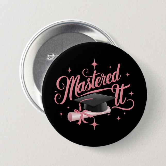 Masted it Masters Degree Student MBA Studenten Knapp (Framsida & baksida)