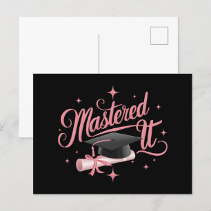 Masted it Masters Degree Student MBA Studenten Vykort