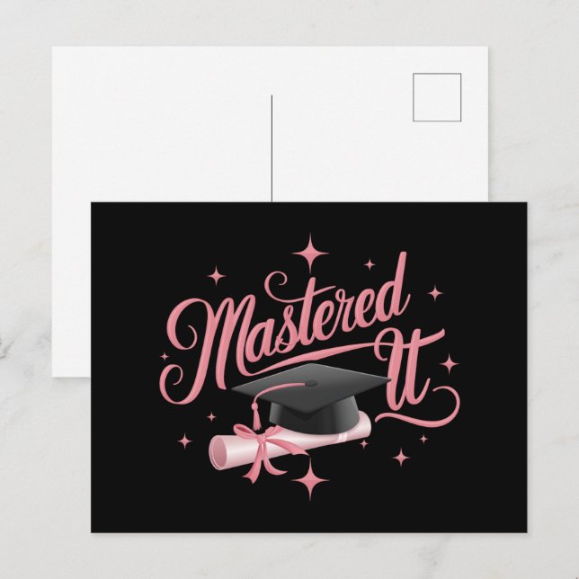 Masted it Masters Degree Student MBA Studenten Vykort (Fram/baksida)